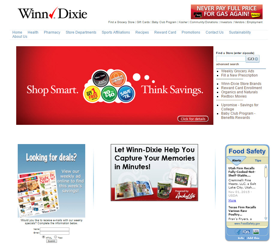 Winn-Dixie: Fortune 500 eMarketing Specialist &amp; Webmaster